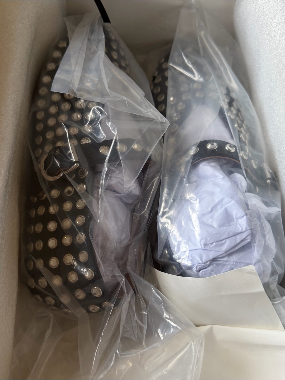 Alaïa Black Leather Studded Mary Jane Flats - Picture 5 of 9